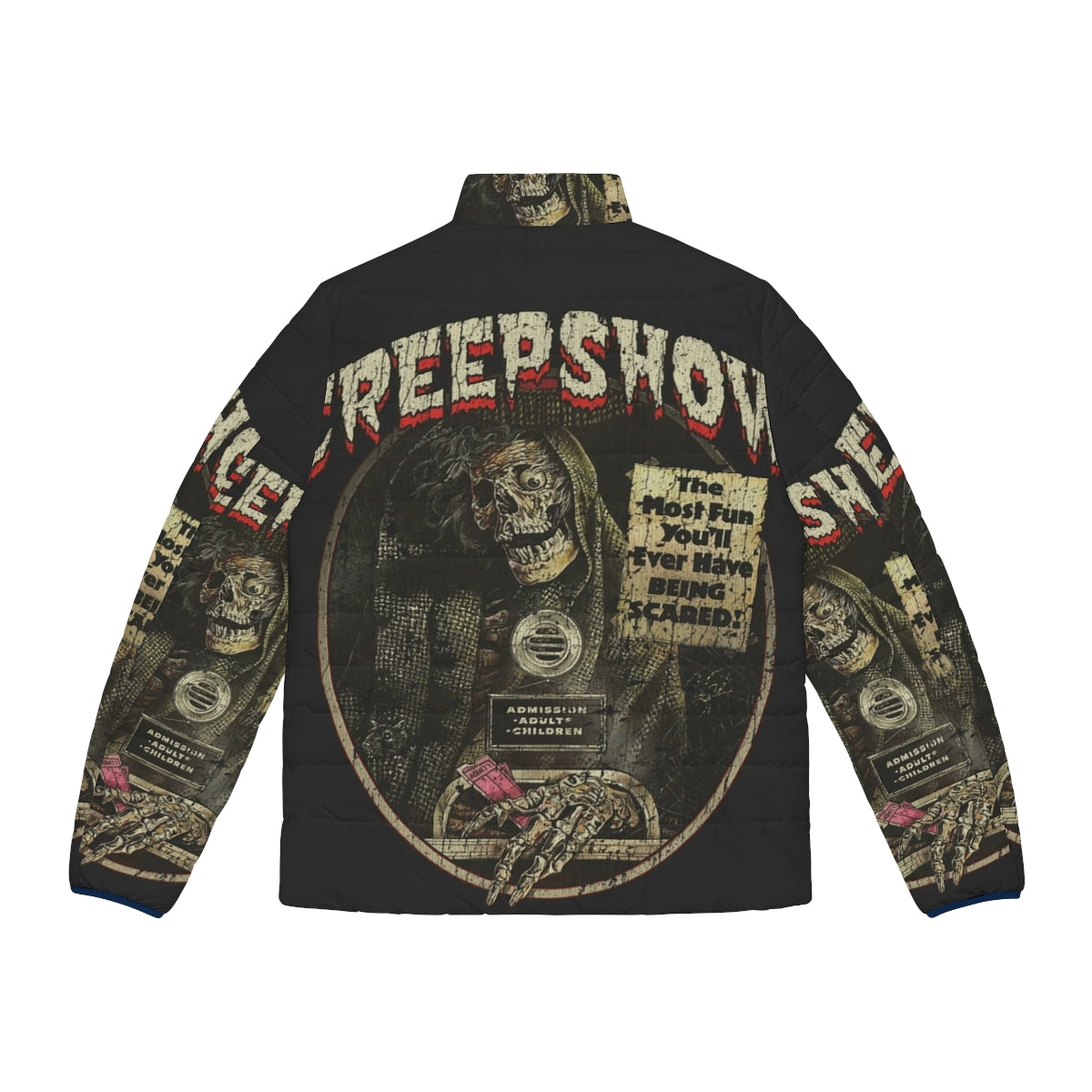 Creepshow 1982 Puffer Jacket featuring horror movie imagery - Back