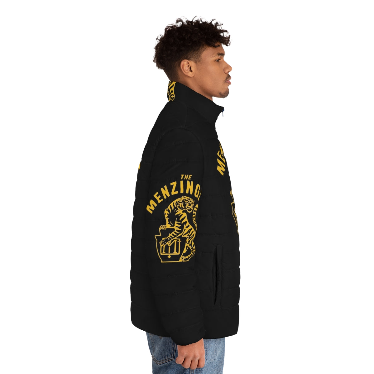 Macan Art Puffer Jacket featuring The Menzingers punk rock band - men side right