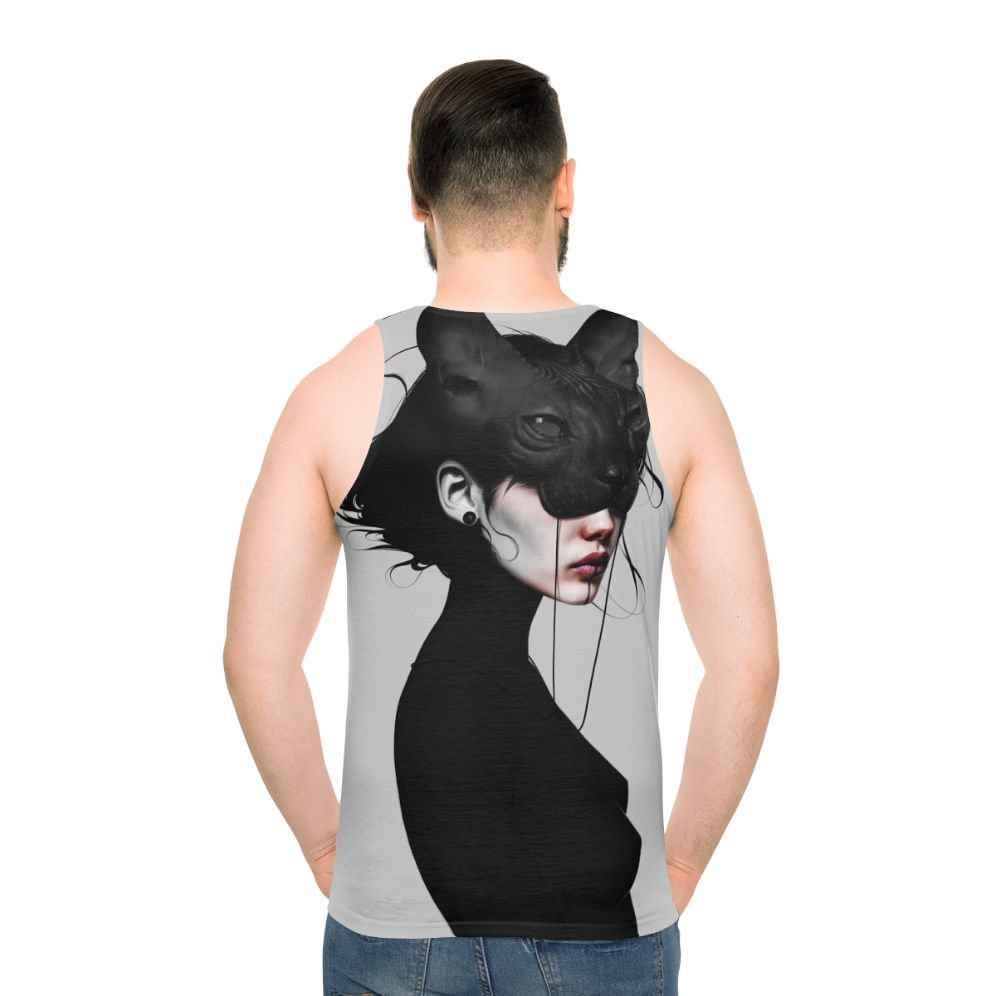 Moody portrait unisex tank top - men back