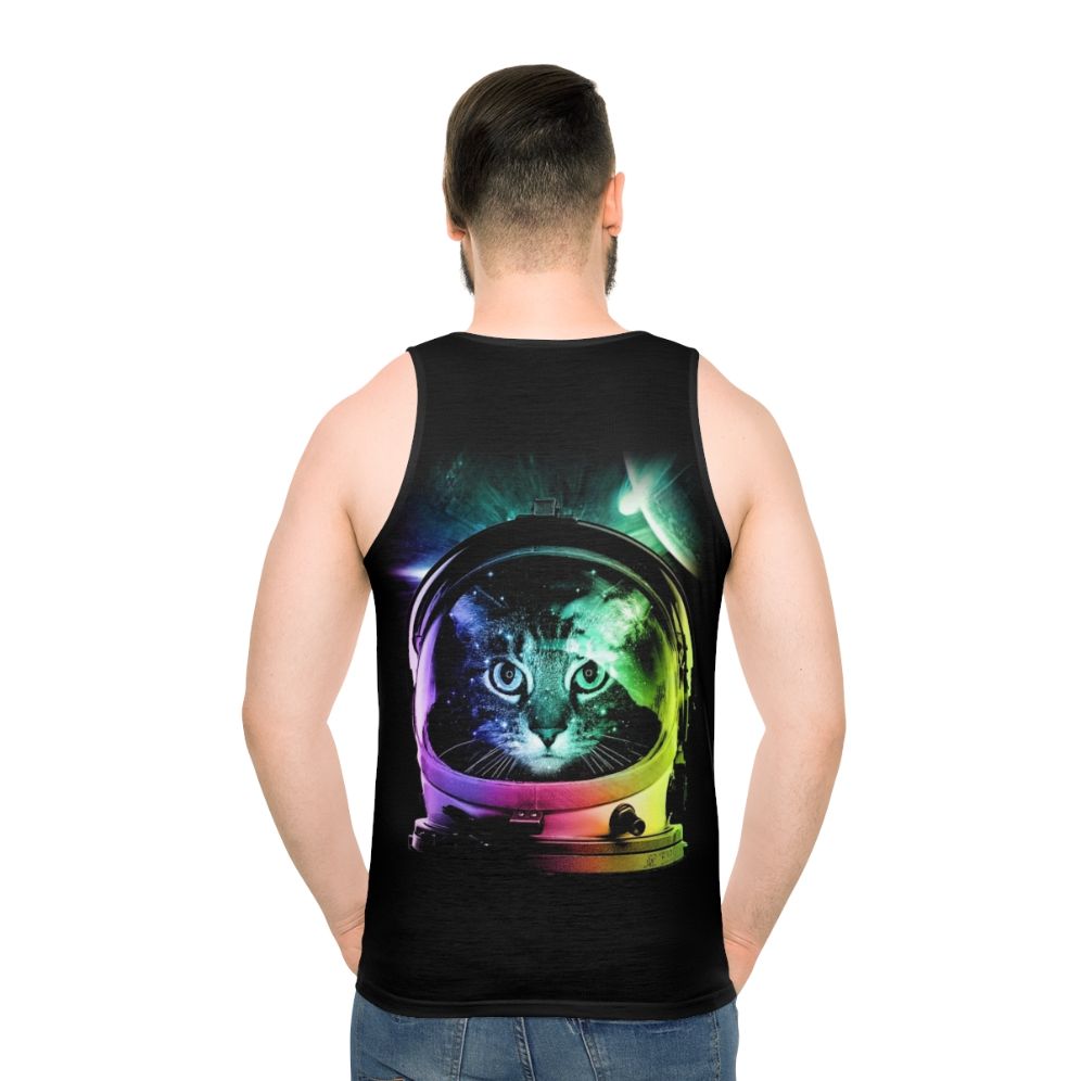 Astronaut Cat Unisex Tank Top - men back