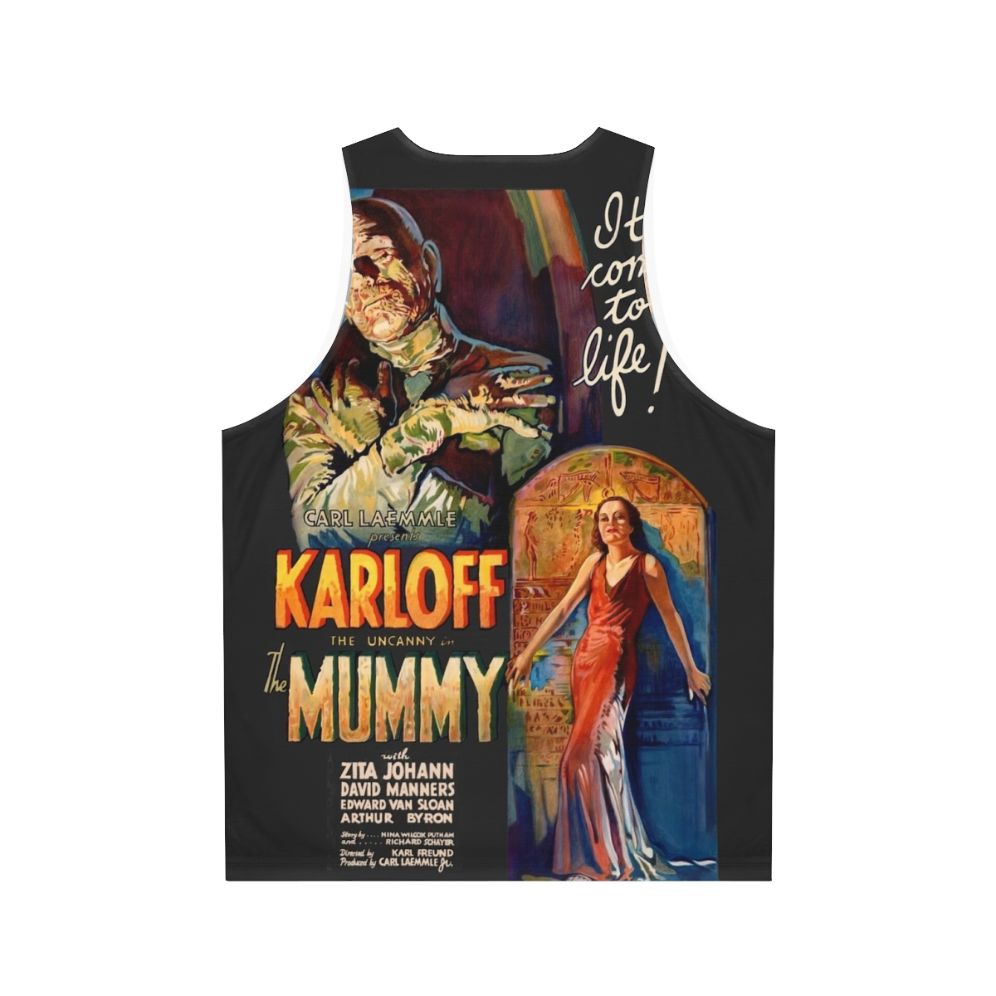 Vintage The Mummy horror movie poster unisex tank top - Back