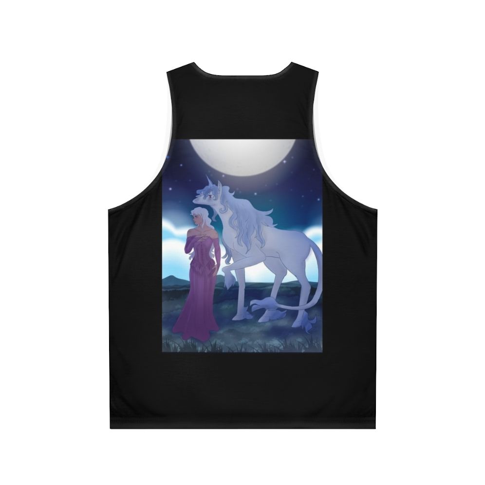 The Last Unicorn unisex tank top with original fantasy unicorn artwork - Back