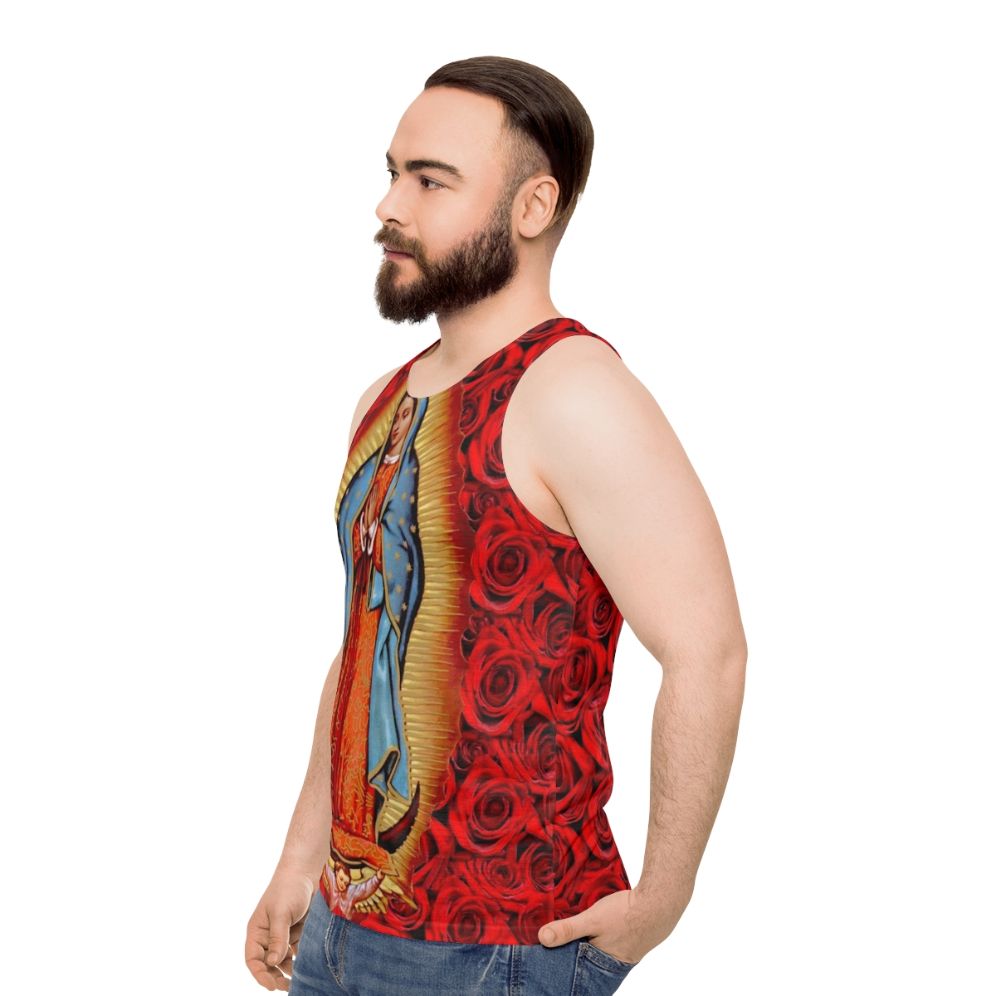 Virgen De Guadalupe Unisex Catholic Lowrider Tank Top - men side