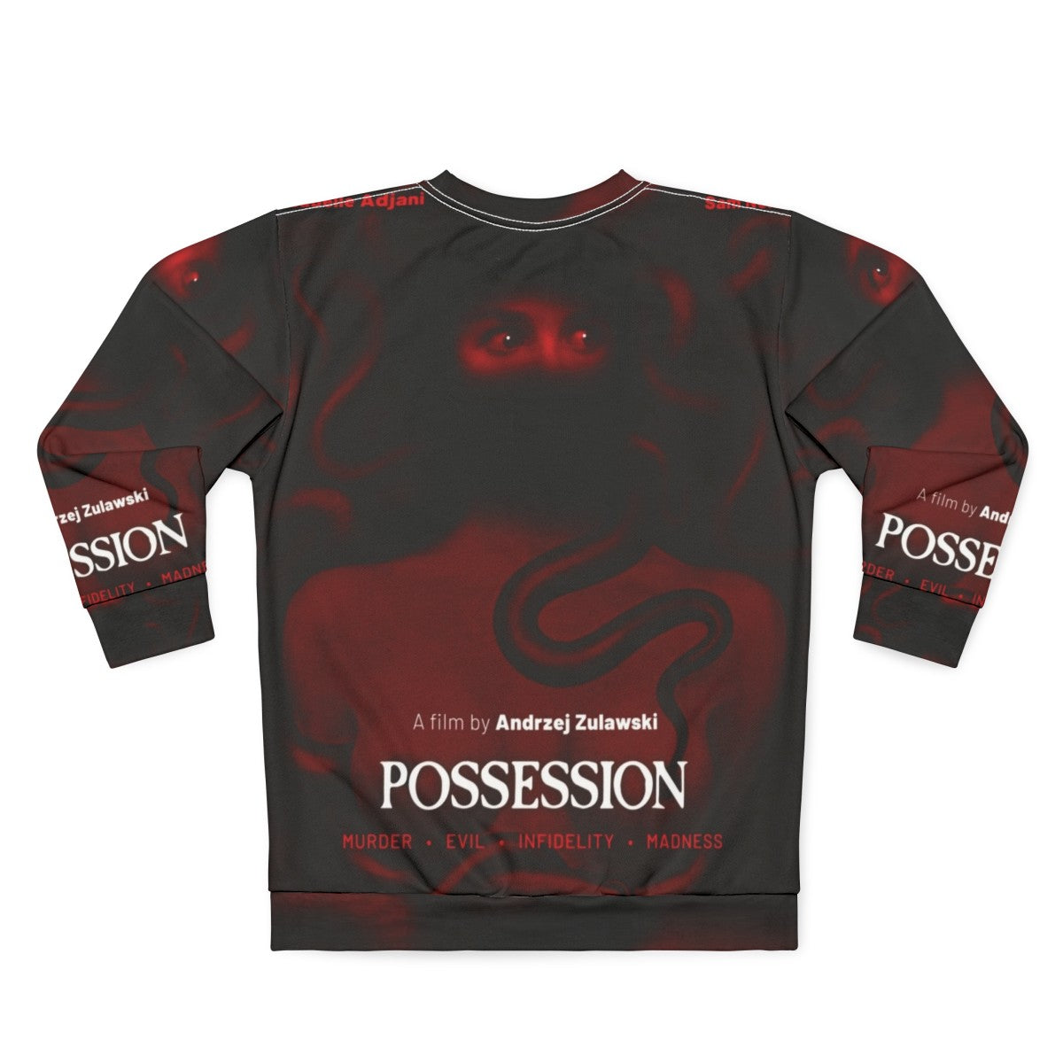 Possession 1981 film alternative movie poster printed on a sweatshirt - Back