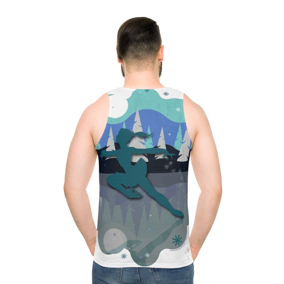 Ice skater wearing unisex tank top - men back