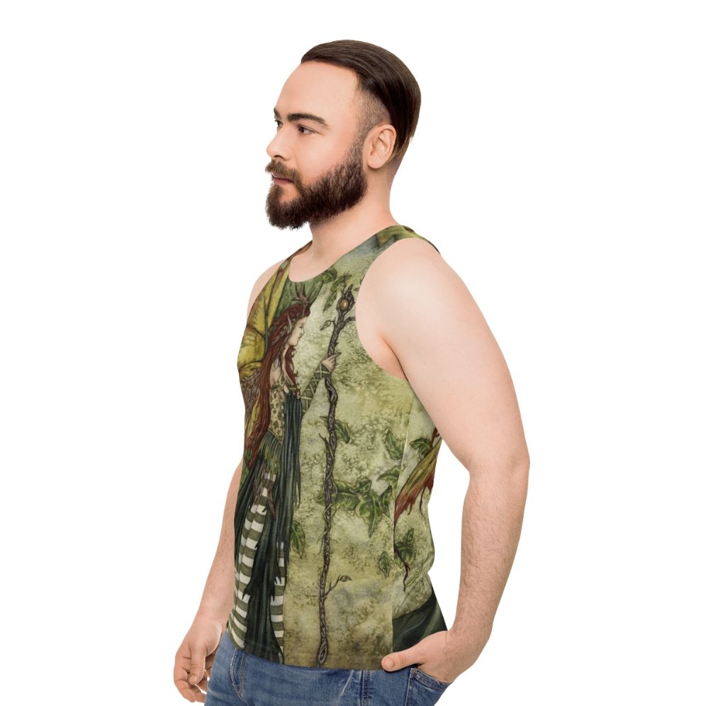 Enchanting green fairy unisex tank top - men side