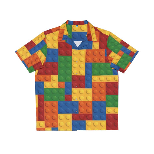 Colorful block pattern Hawaiian shirt