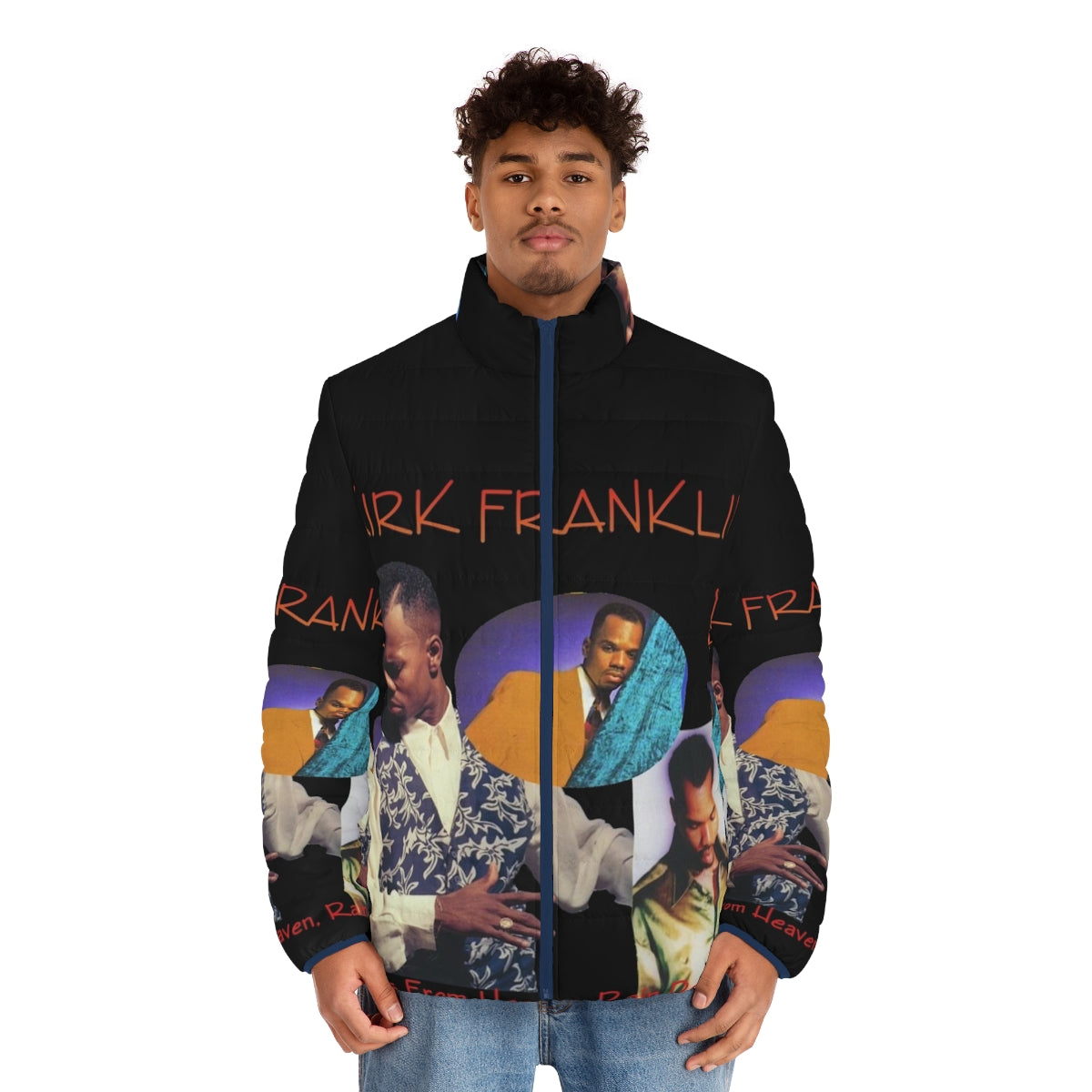 Kirk Franklin 90s Puffer Jacket - Black Music Aesthetic Apparel - men front