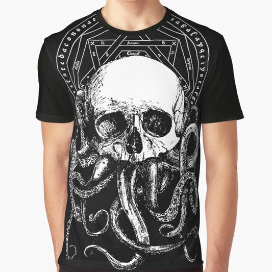 Cthulhu occult gothic dark graphic design t-shirt