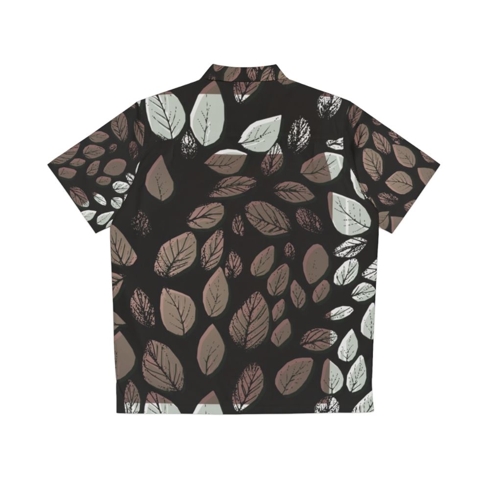 Botanical leaves pattern on a desaturated Hawaiian shirt - Back