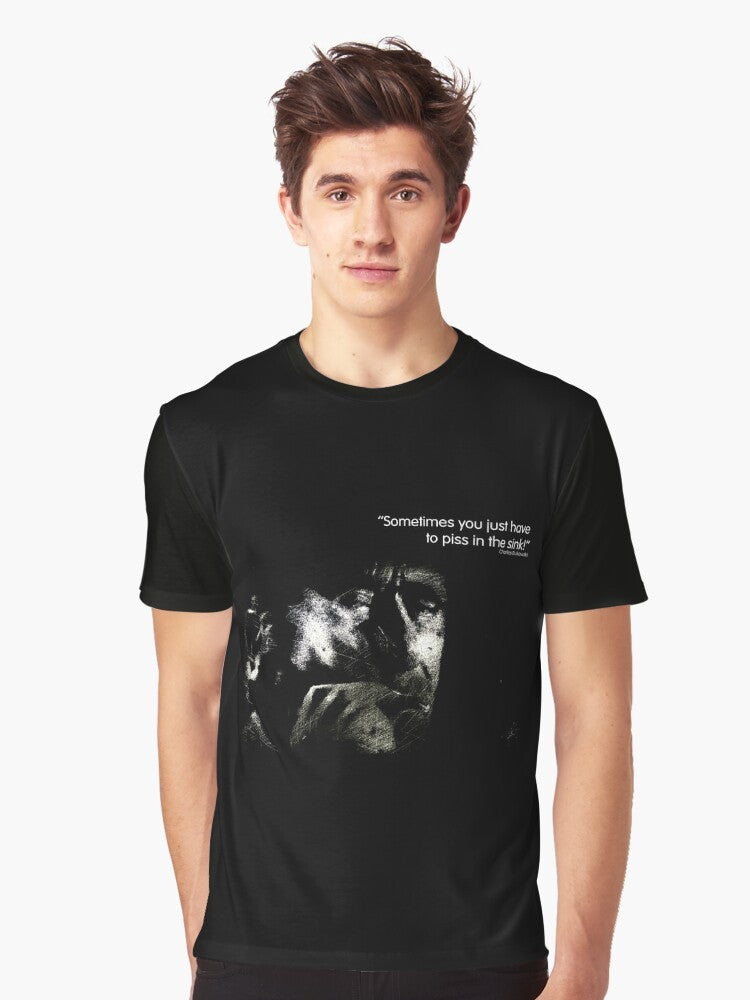 Charles Bukowski 'Sometimes You Just Have to Piss in the Sink!' Graphic T-Shirt - Men