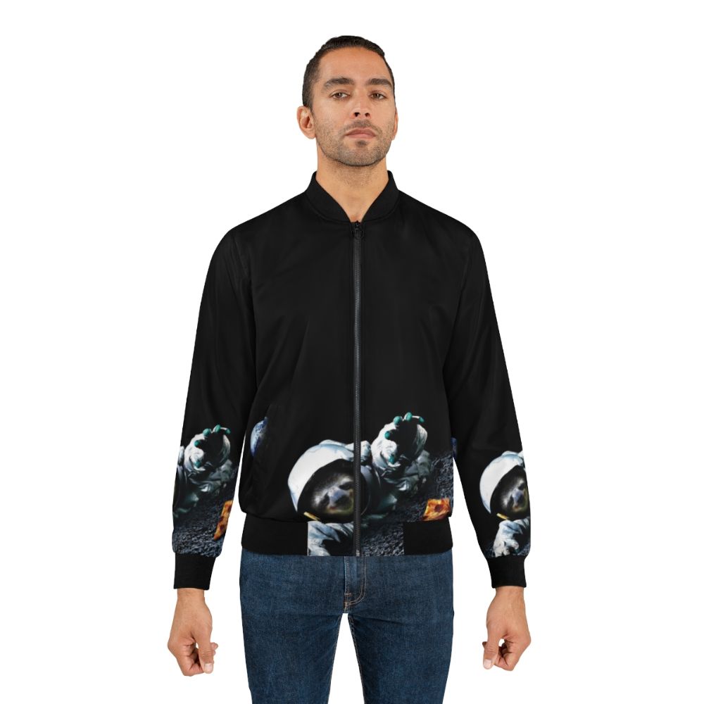 Slothstronaut space bomber jacket with pizza and astronaut design - Lifestyle