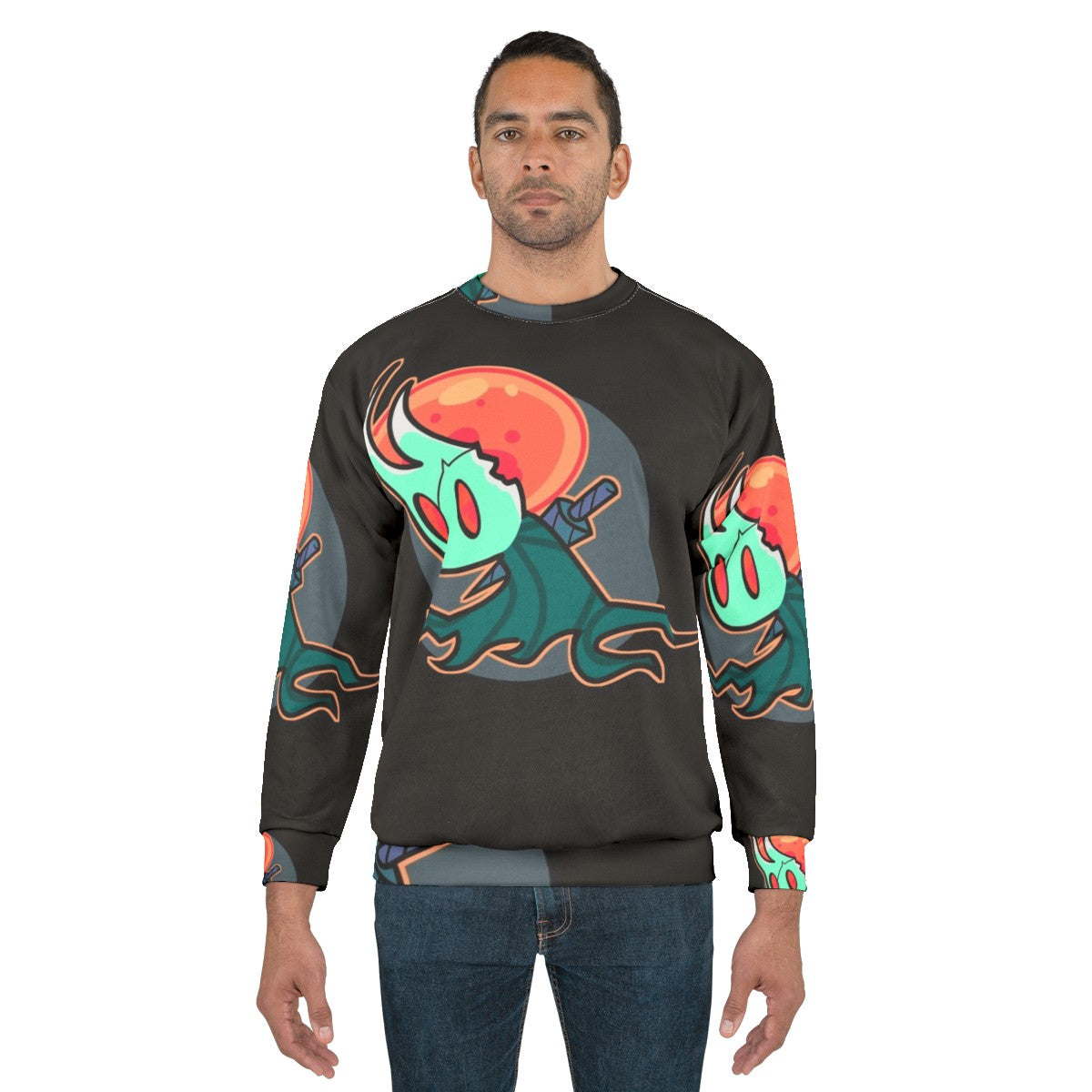 Hollow Knight Sweatshirt featuring the Broken Vessel character - men