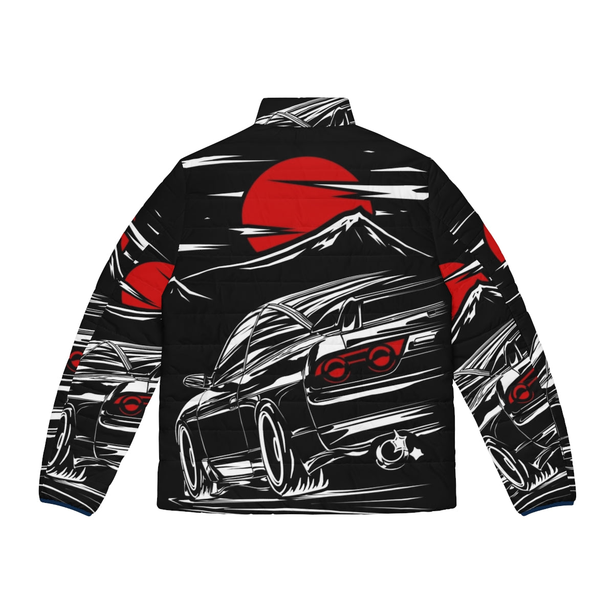 Nissan Skyline GT-R R34 vaporwave puffer jacket - Back