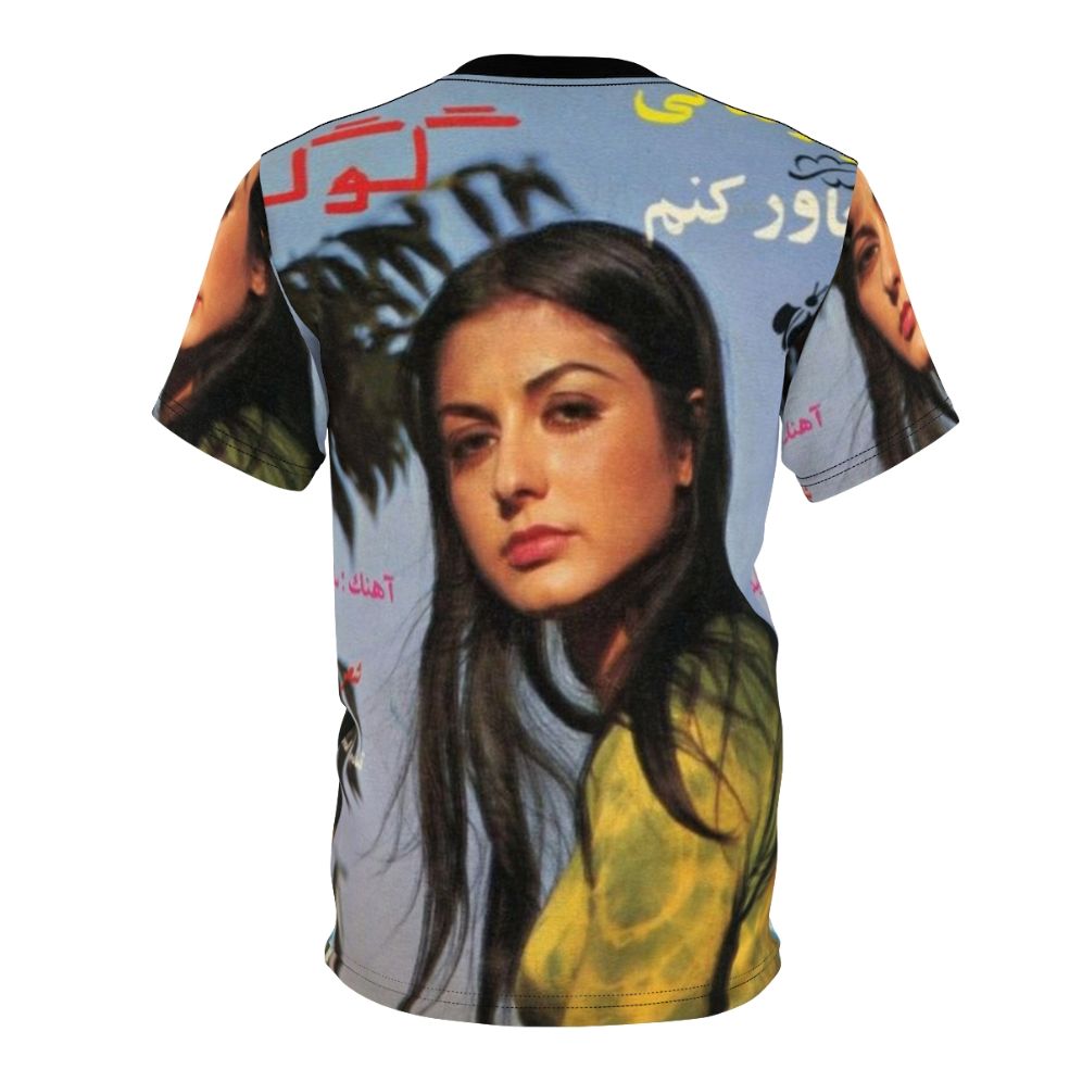 Vintage-style t-shirt featuring the album cover art of renowned Iranian pop singer Googoosh - Back