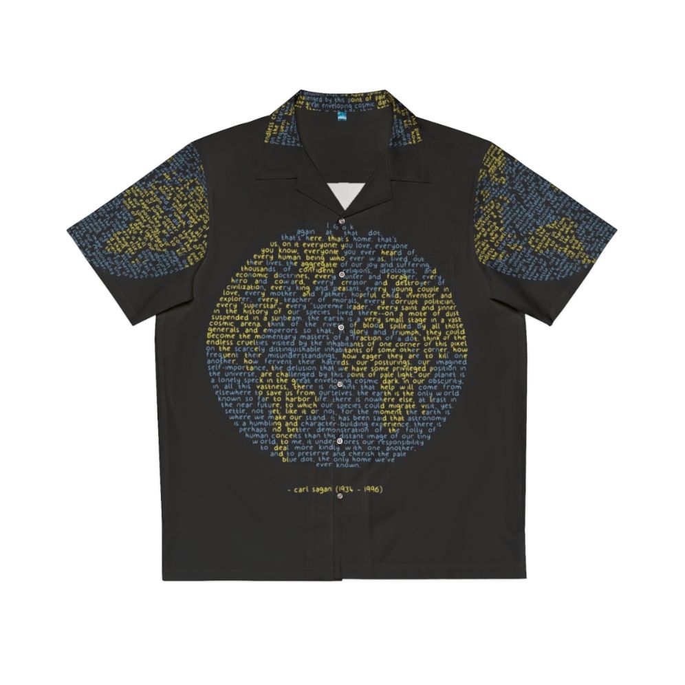 Pale Blue Dot Hawaiian Shirt featuring space-inspired design