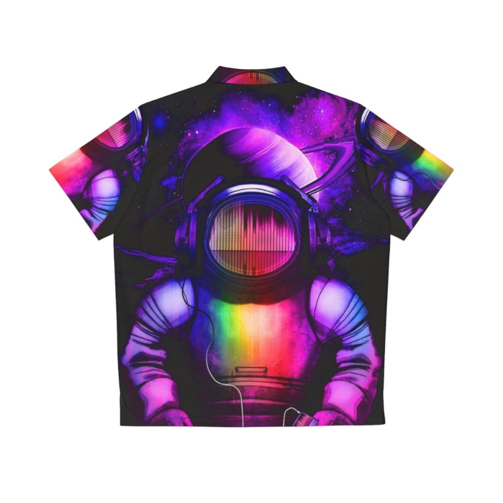 Celestial Music Hawaiian Shirt with space, astronaut, and galaxy print design - Back