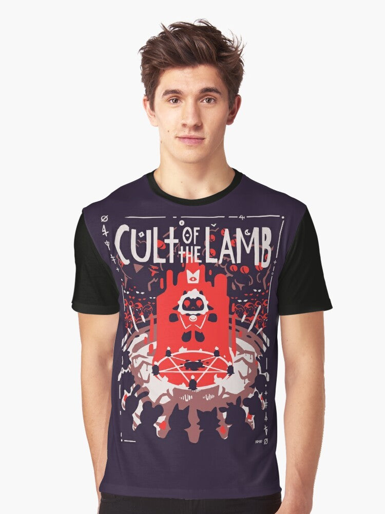 Cult of the Lamb graphic t-shirt featuring a stylized sheep design - Men