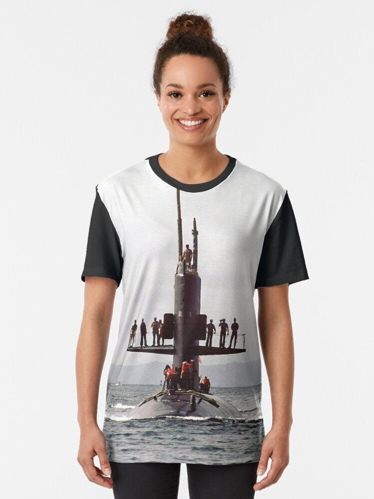 USS SCAMP (SSN-588) Navy Submarine Graphic T-Shirt - Women