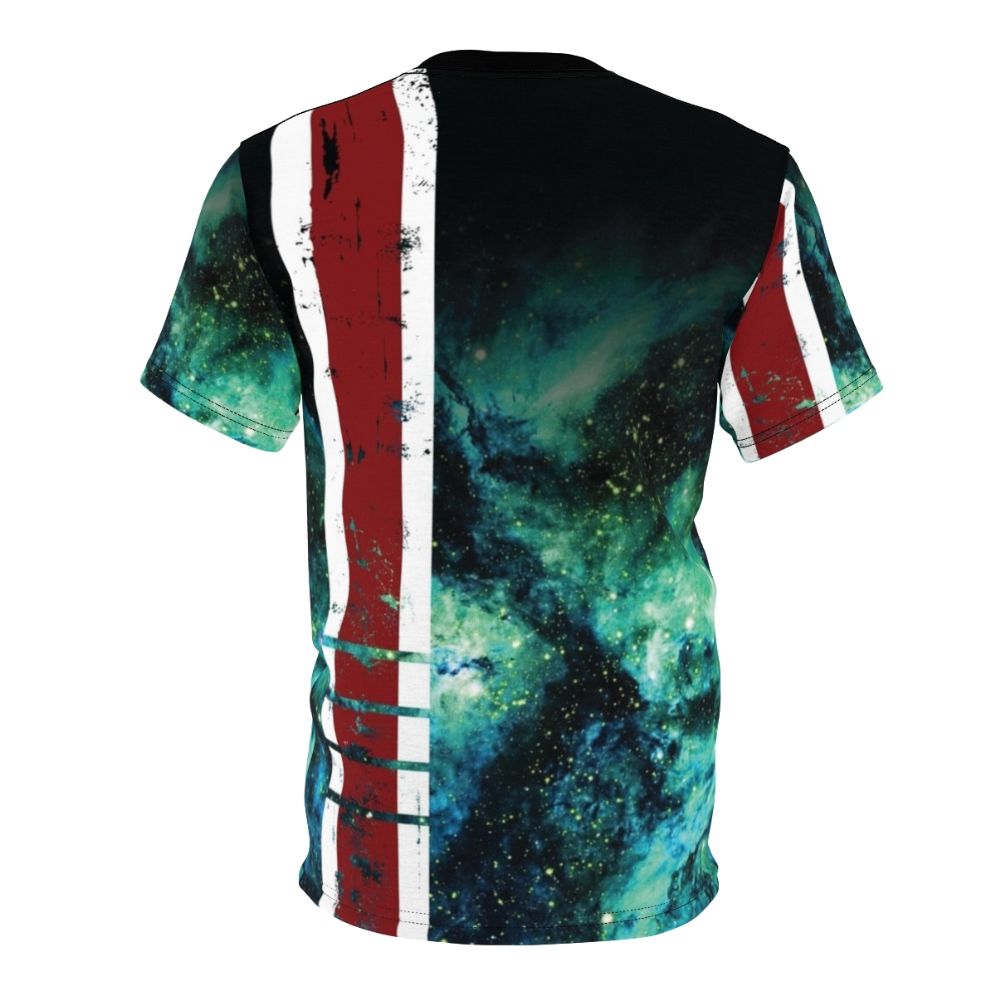 Customizable Mass Effect N7 Armor Stripe AOP T-Shirt for Sci-Fi Gaming Fans - Back