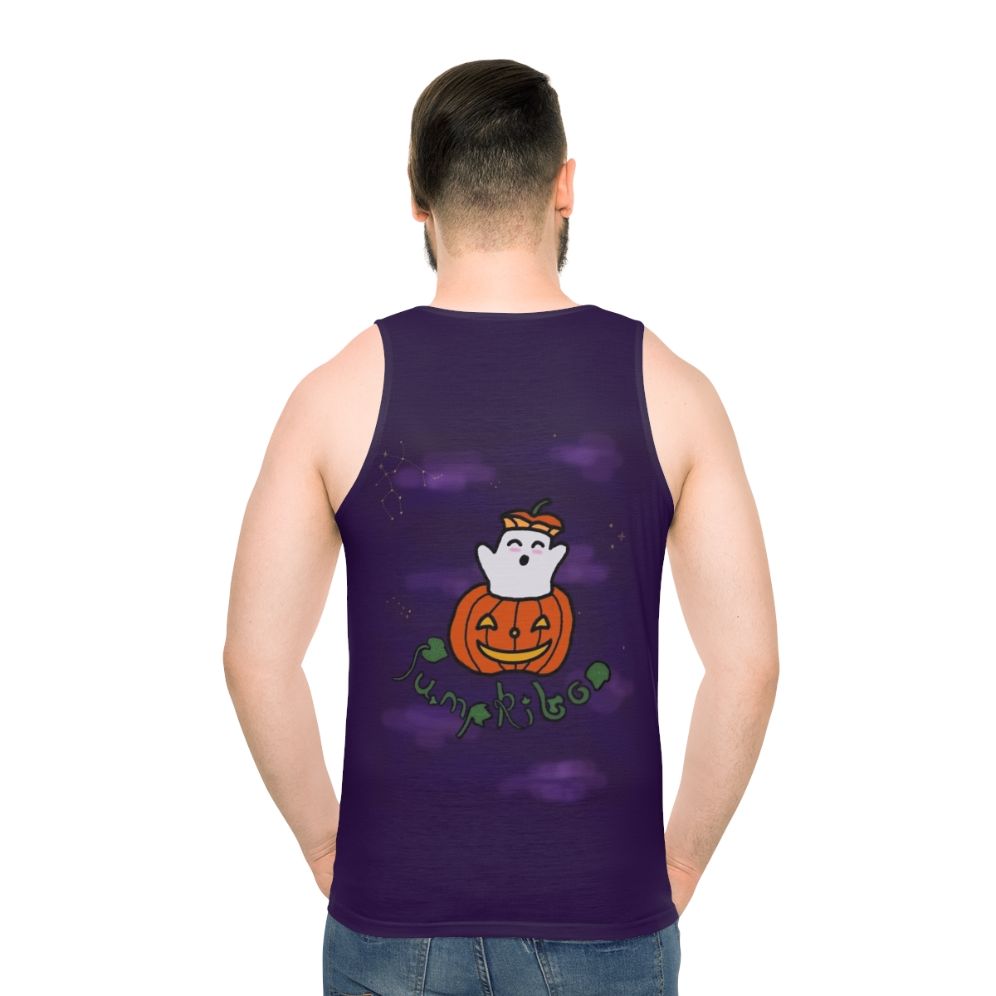 Pumpkin and ghost unisex tank top - men back