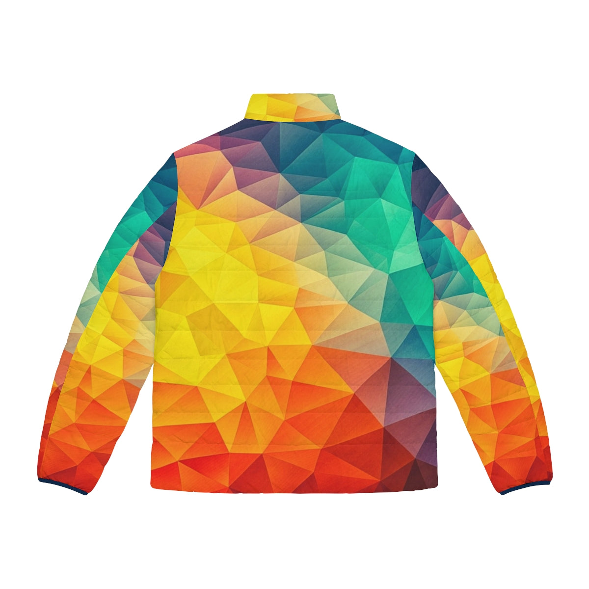 Colorful abstract geometric puffer jacket - Back