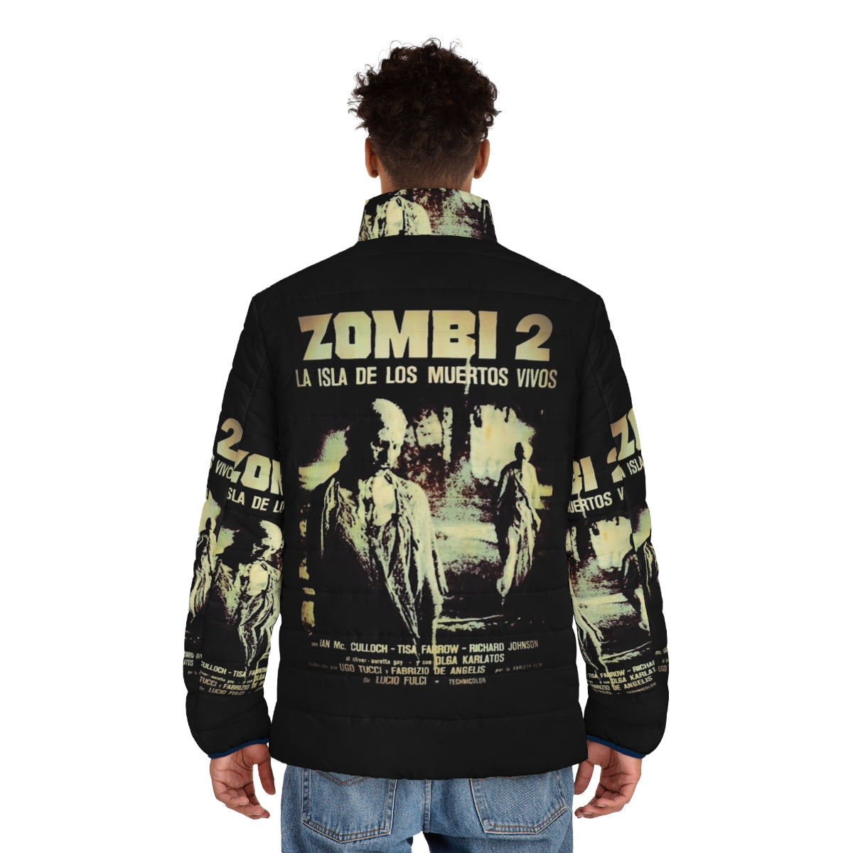 Zombi 2 Puffer Jacket featuring horror elements - men back