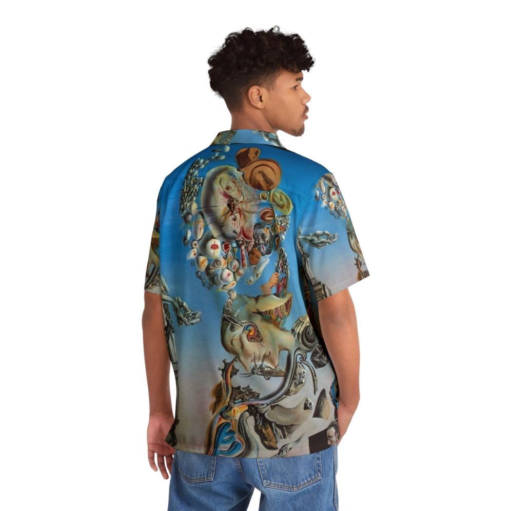 Surreal Hawaiian shirt with Salvador Dali-esque desert landscape design - People Back