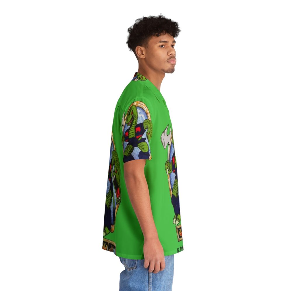 Battle Beasts 6 Triple Threat Snake Hawaiian Shirt with 80s toy characters - People Pight