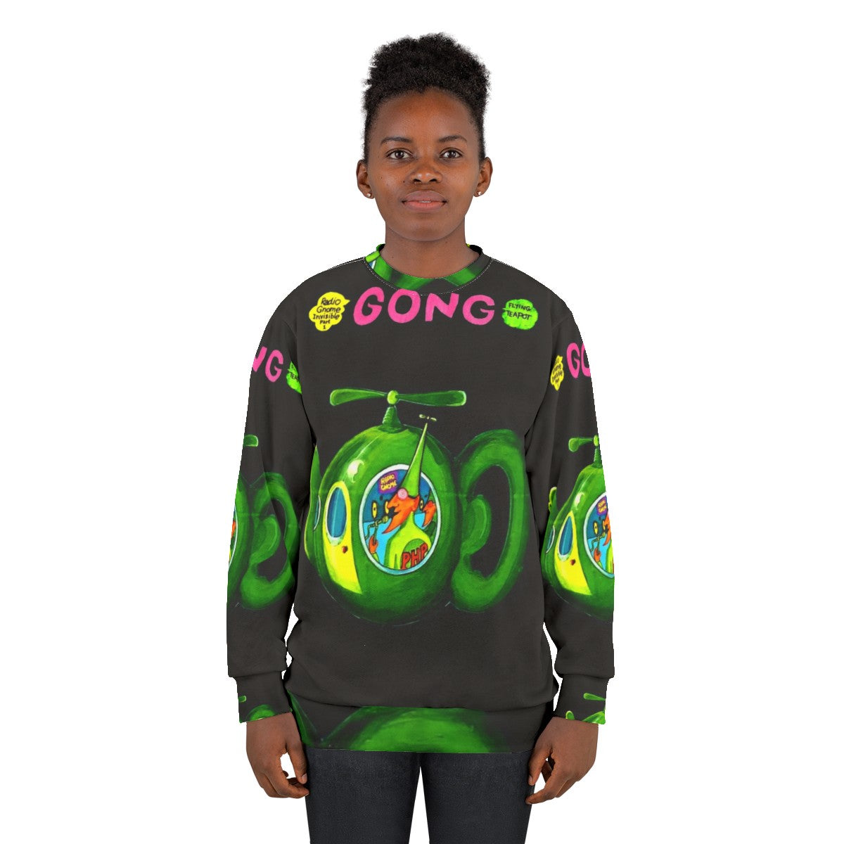 Vintage Gong Flying Teapot Sweatshirt - women