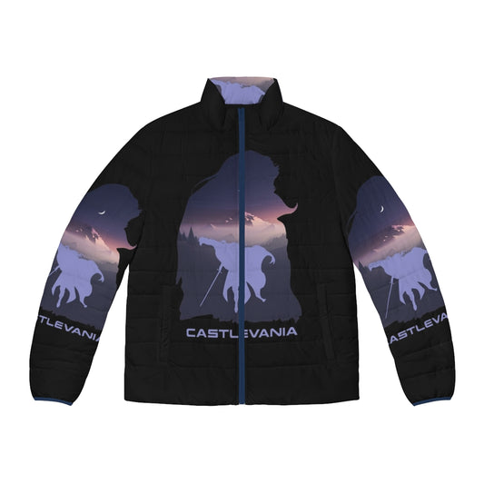 Castlevania-inspired puffer jacket with a night aesthetic and Alucard design