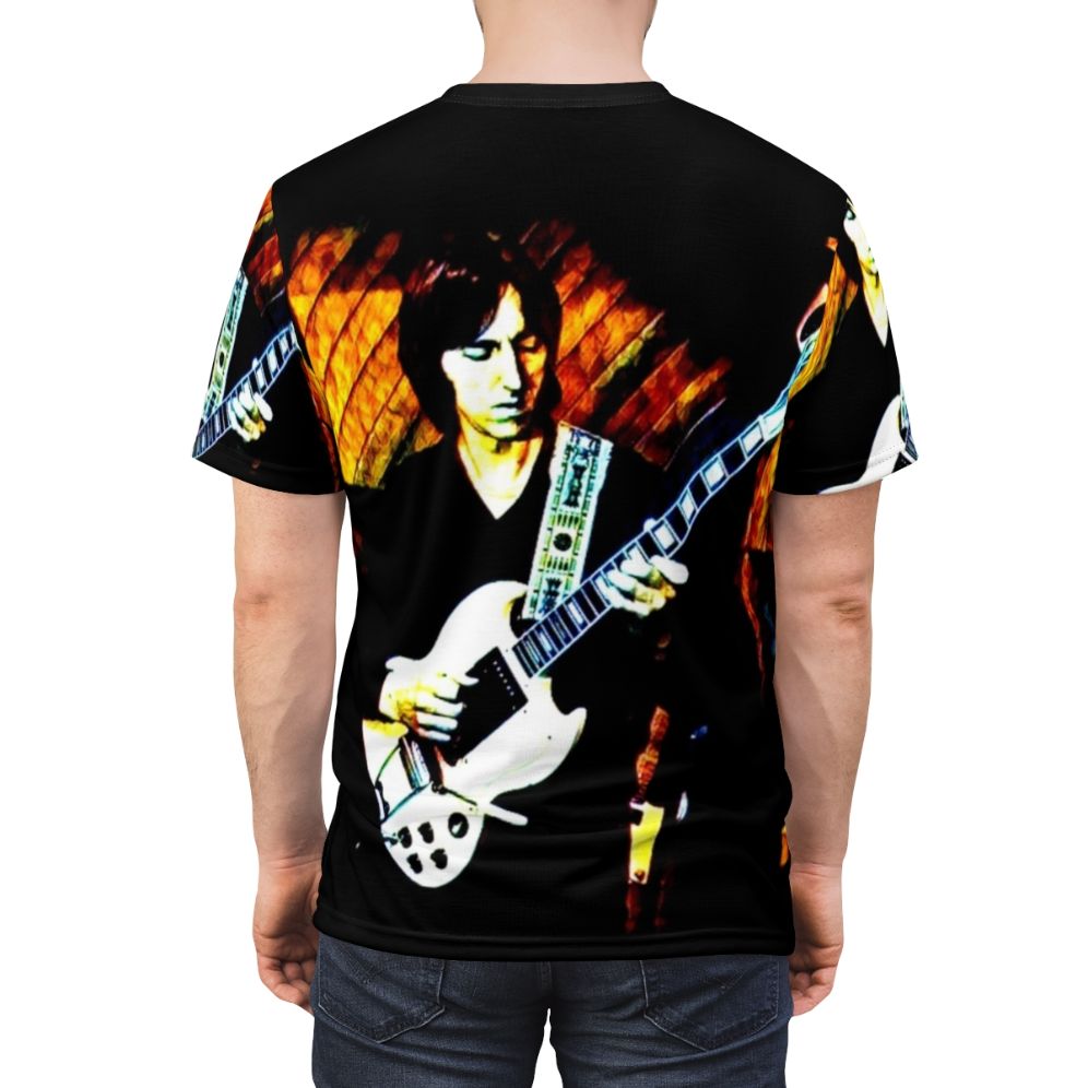 Retro AOP T-shirt design featuring legendary British guitarist Allan Holdsworth - men back