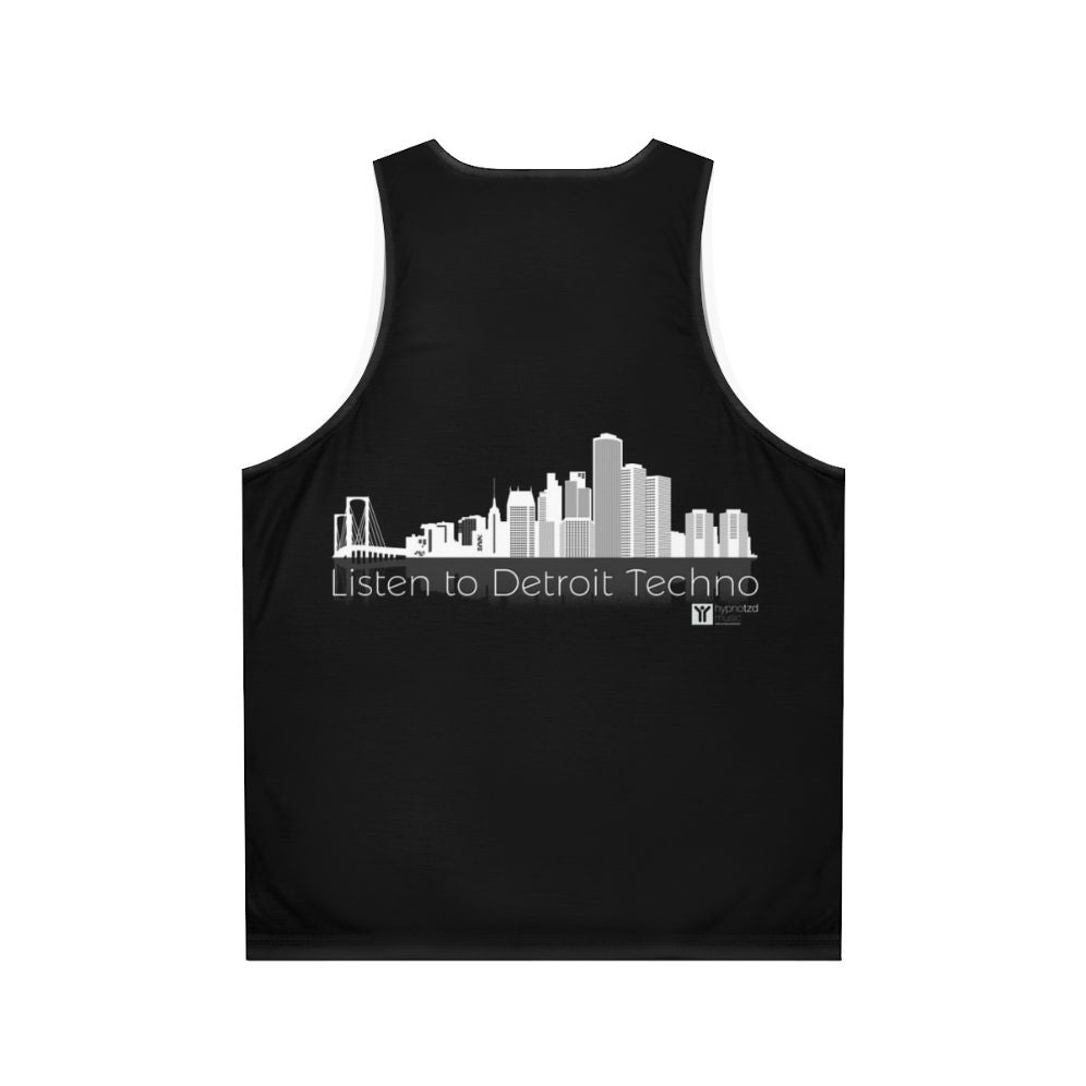 Unisex tank top featuring Detroit techno music design - Back