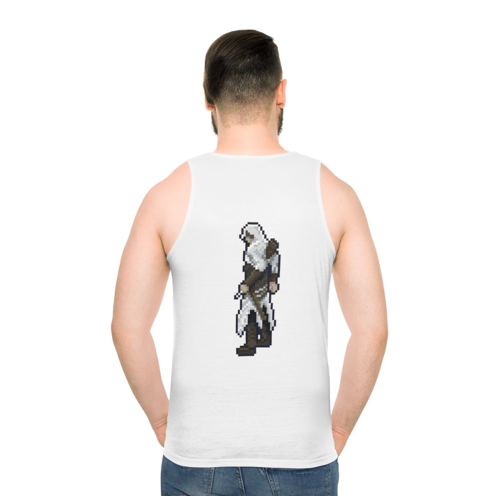 Assassin's Creed Altair Pixel Art Retro Unisex Tank Top - men back