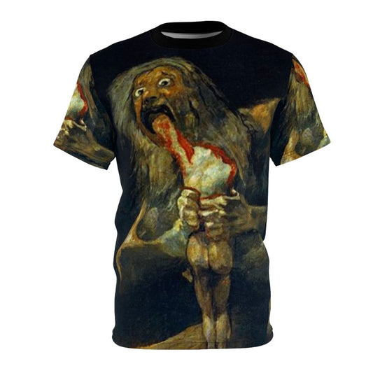 Vintage-style graphic tee featuring Francisco Goya's iconic painting "Saturn Devouring His Son".