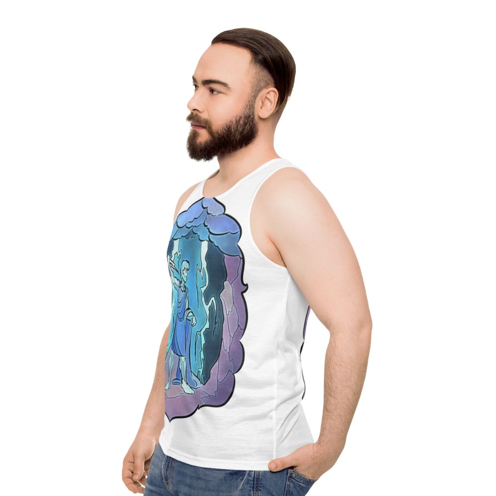 Stained Glass Zeus Unisex Tank Top - men side