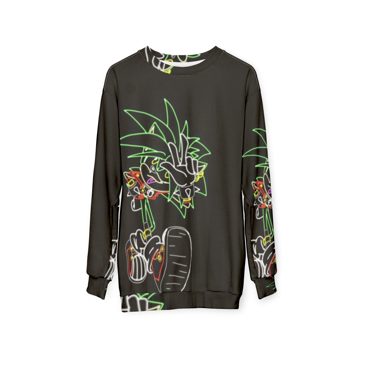 Neon Manic Sonic the Hedgehog Sweatshirt - hanging