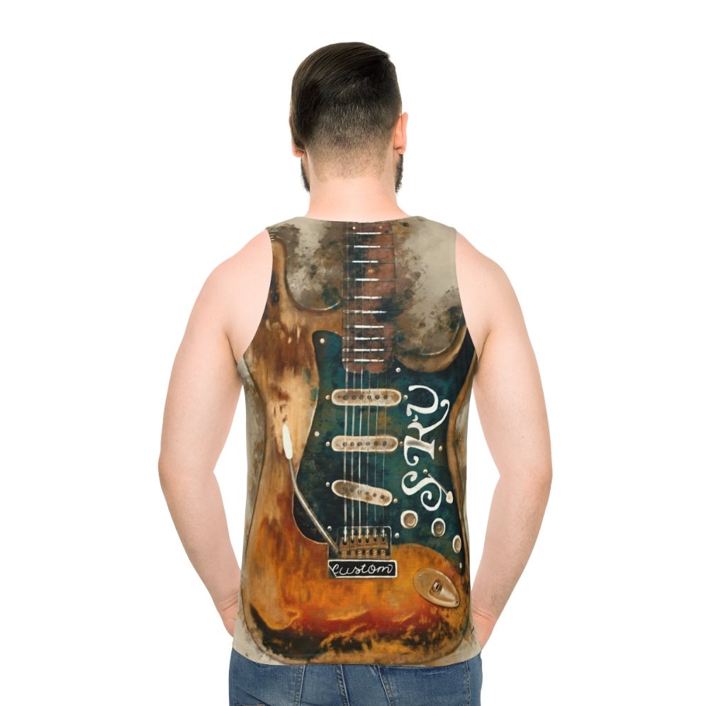 Stevie Ray Vaughan electric guitar unisex tank top - men back