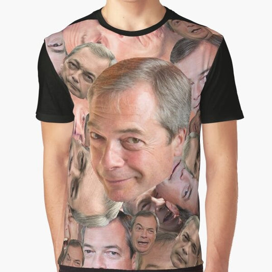 Nigel Farage "Can't Barrage the Farage" graphic t-shirt design