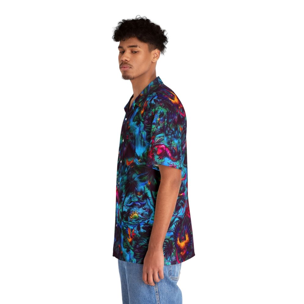 Paleo party dinosaur print Hawaiian shirt - People Left