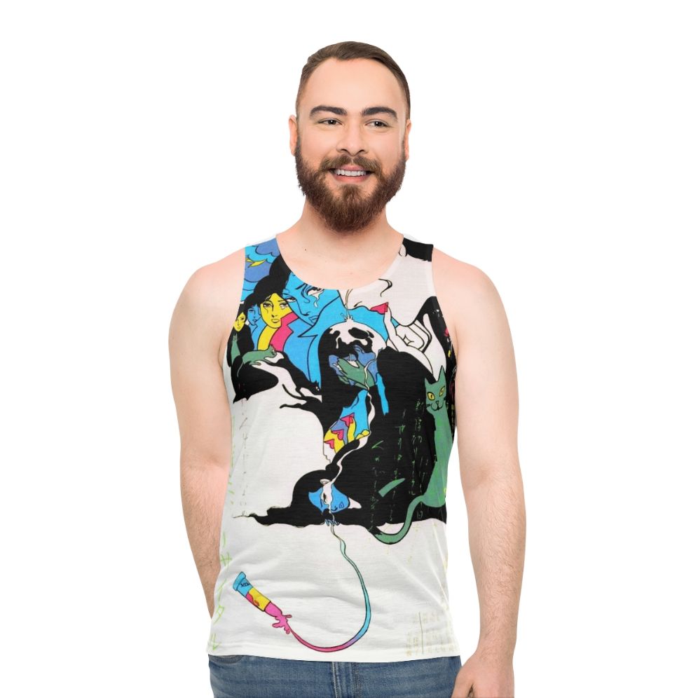 Vintage Kanashimi Unisex Tank Top - Melancholic Japanese Manga Inspired Design - men