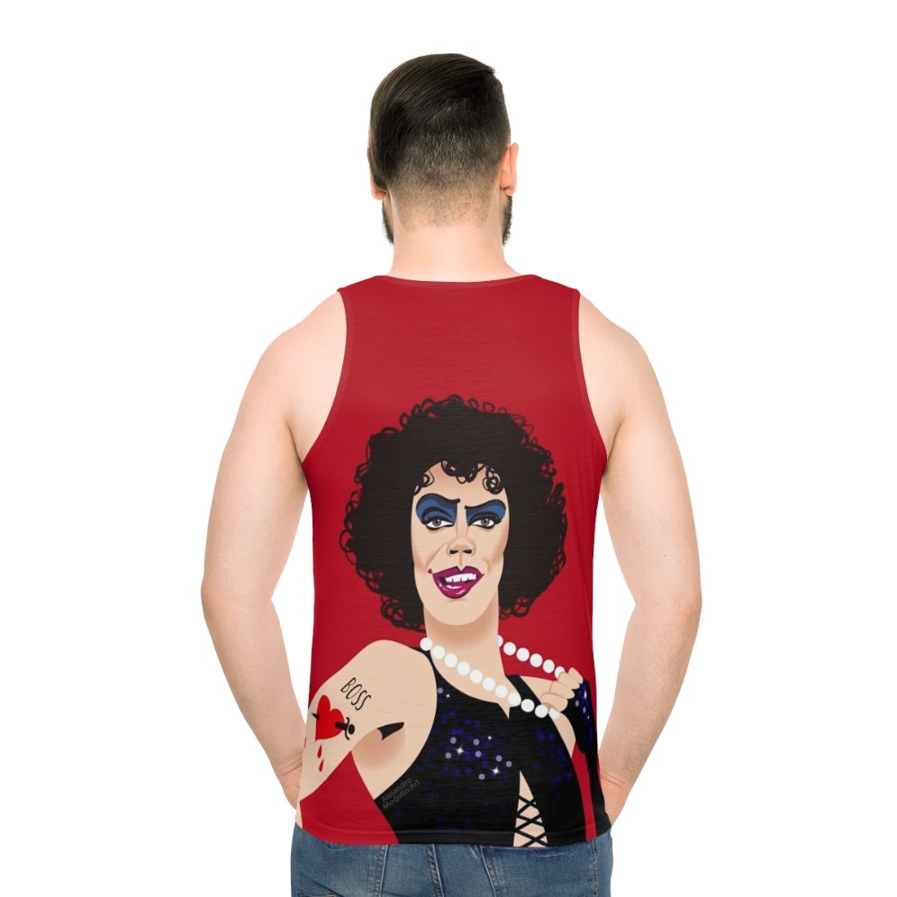 Antici Pation Unisex Tank Top Graphic Tee - men back