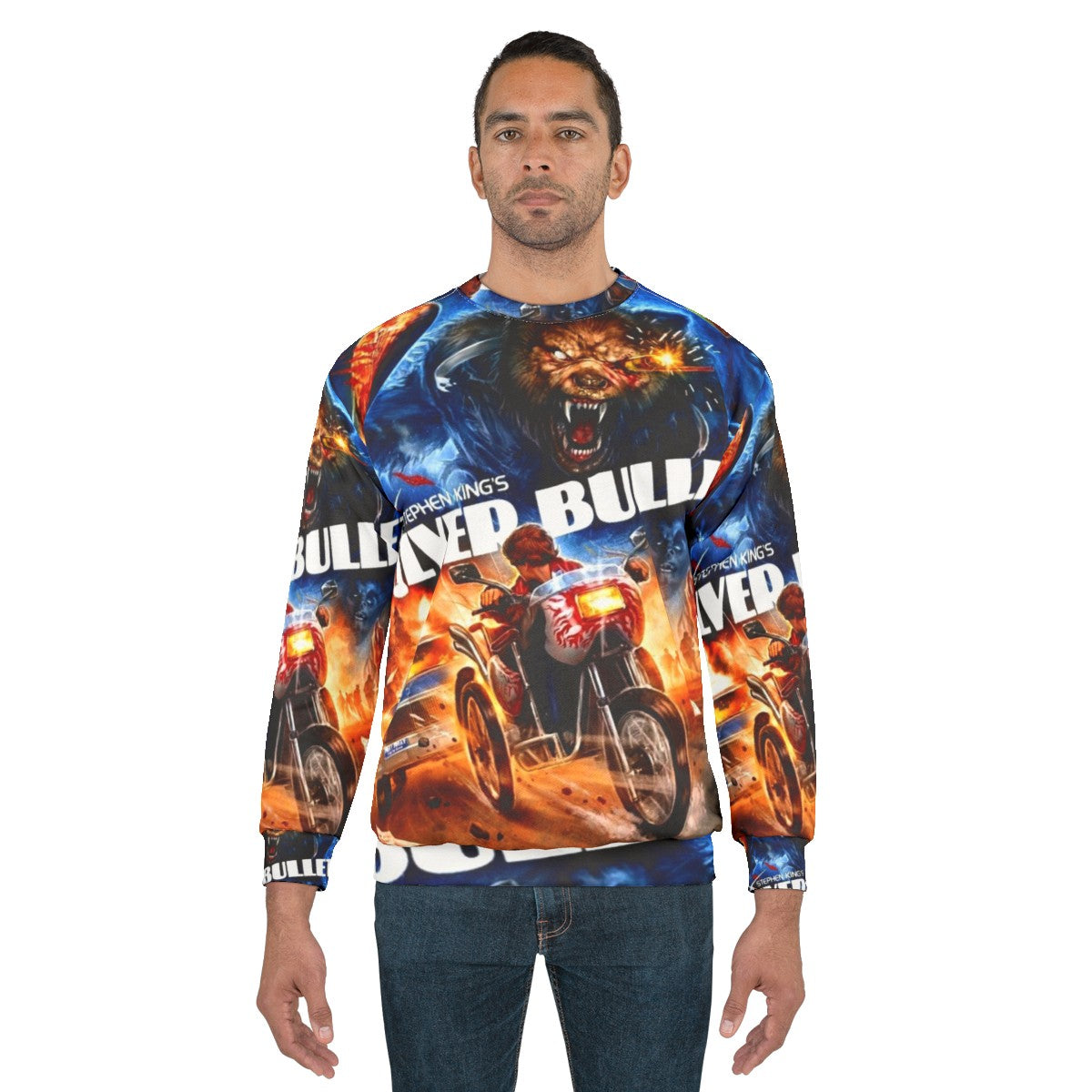 Silver Bullet Sweatshirt with Werewolf Graphic - men