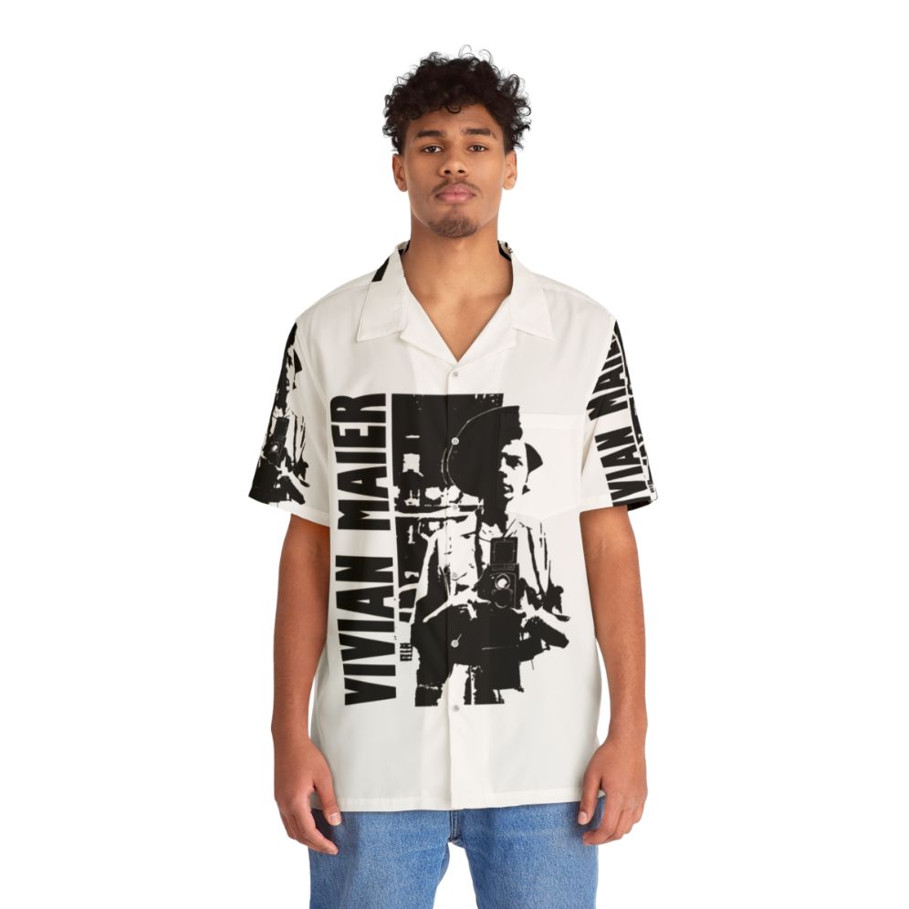 Vivian Maier inspired Hawaiian shirt featuring vintage black and white street photography - People Front