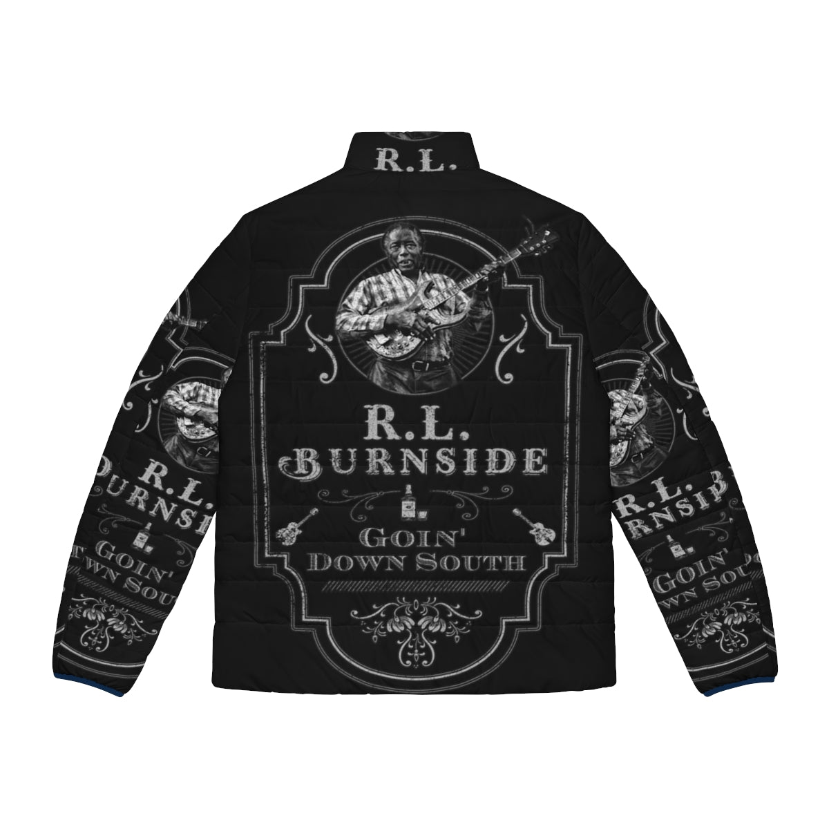 RL Burnside tribute puffer jacket with blues-inspired design - Back