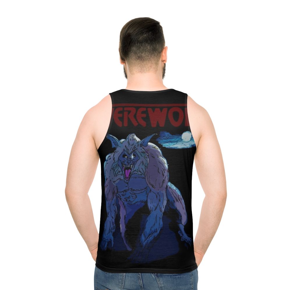 Retro 80s Werewolf Unisex Tank Top - men back