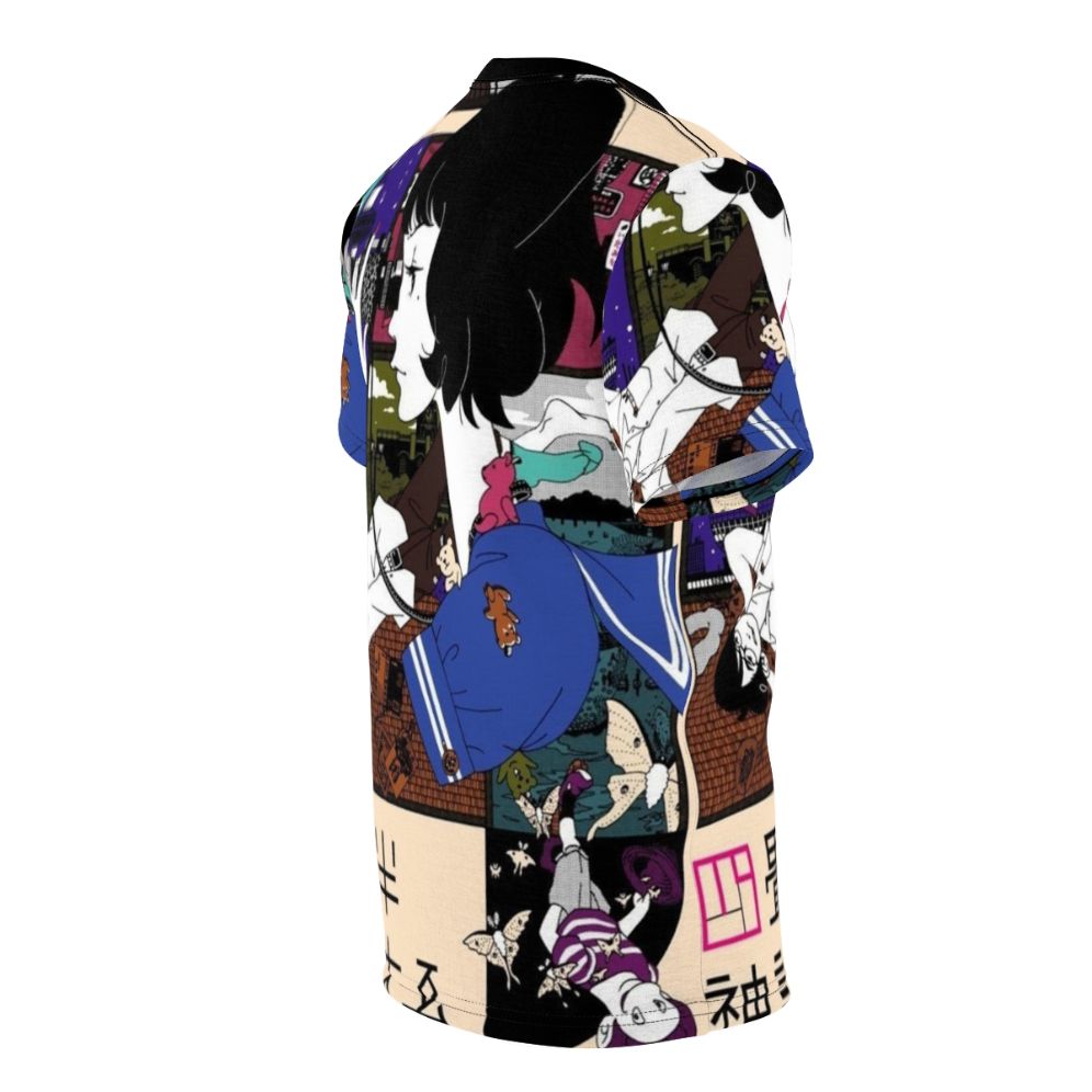 Stylized Tatami Galaxy anime-inspired art on a t-shirt - men right