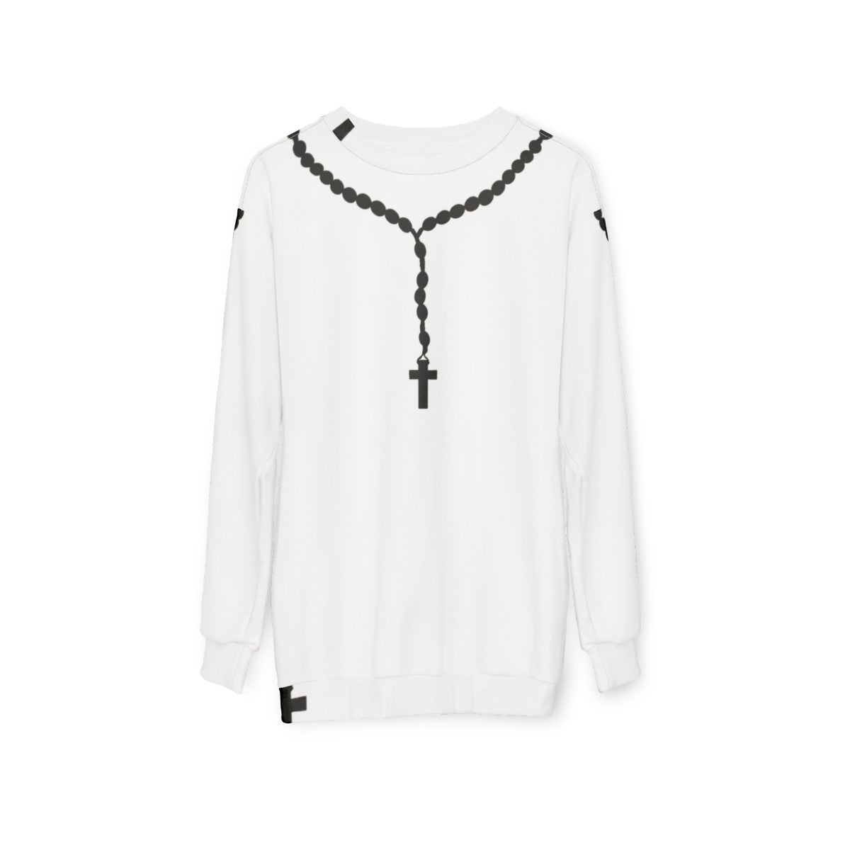 Black rosary beads sweatshirt - hanging