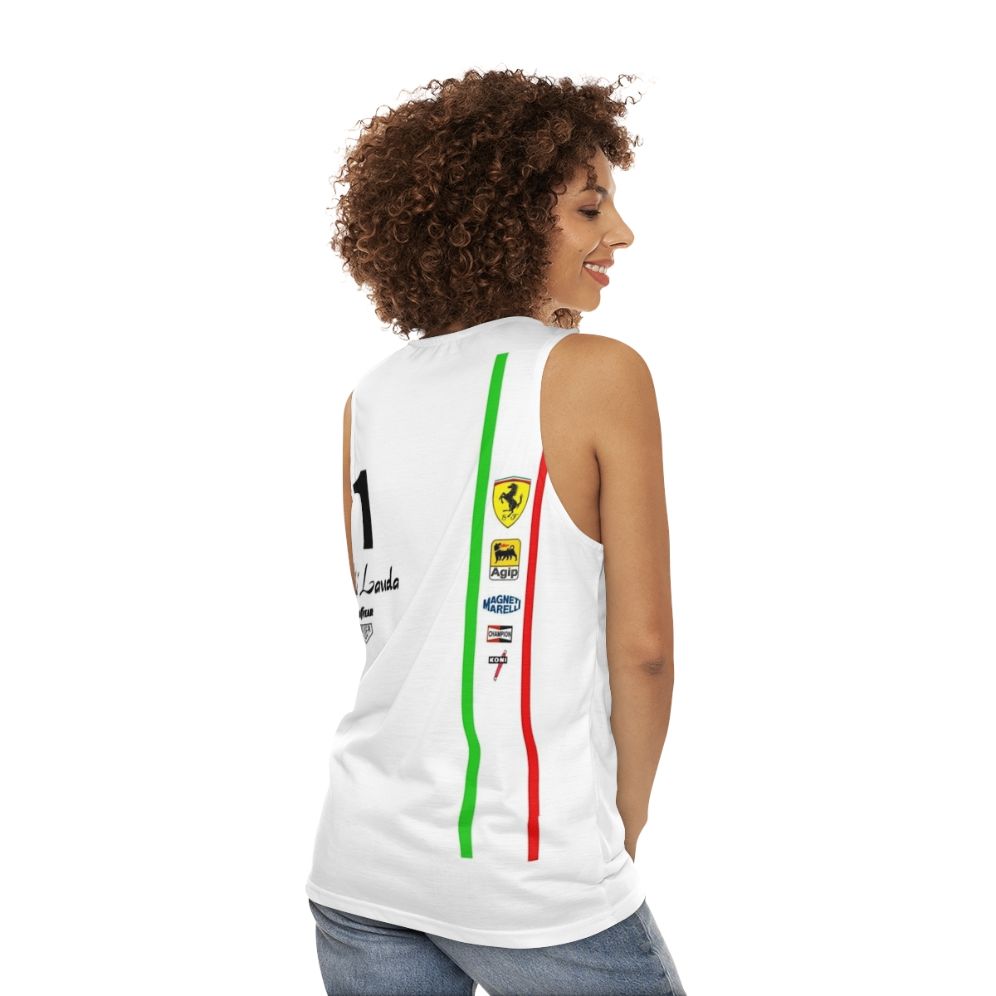 Niki Lauda Ferrari F1 Racing Unisex Tank Top - women back