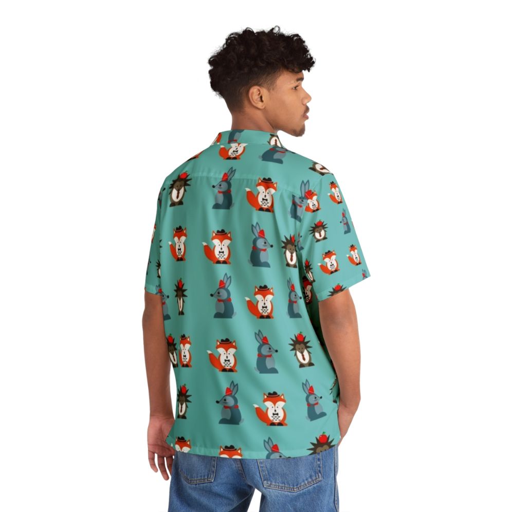 Tropical Hawaiian shirt with decorative paper and animal print design - People Back